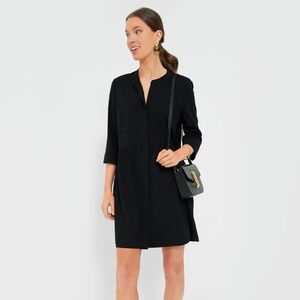 Tuckernuck Black Stretch Crepe Royal Shirt Dress NWT